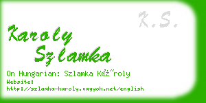 karoly szlamka business card